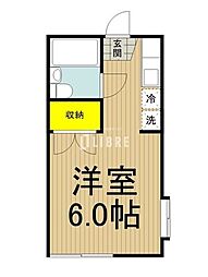 京王線 平山城址公園駅 徒歩11分の賃貸アパート 1階1Kの間取り
