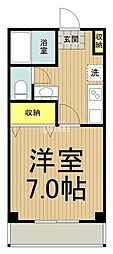 JR南武線 西国立駅 徒歩12分の賃貸マンション 1階1Kの間取り