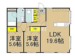 西武拝島線 西武立川駅 徒歩7分の賃貸マンション 3階2LDKの間取り