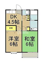 メゾン柊 2DKの間取図画像