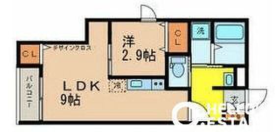 東京都立川市羽衣町１丁目(賃貸アパート1LDK・2階・32.70㎡)の写真 その2