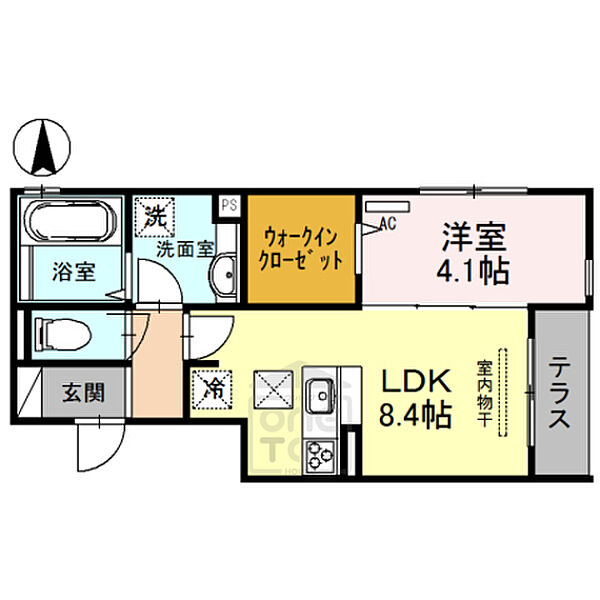 大阪府茨木市東中条町(賃貸アパート1LDK・1階・36.12㎡)の写真 その2