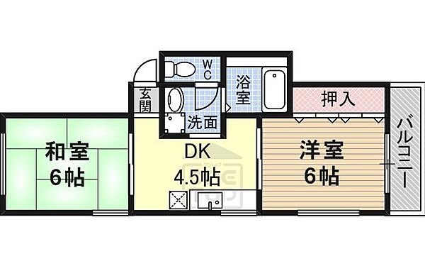 大阪府摂津市香露園(賃貸マンション2DK・2階・38.80㎡)の写真 その2