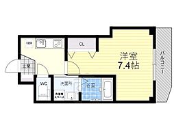 阪急京都本線 南茨木駅 徒歩10分の賃貸マンション 2階1Kの間取り