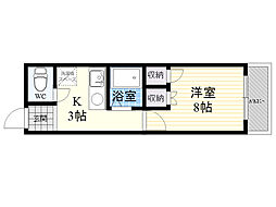 旭ビル 1Kの間取図画像