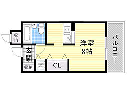 エル・ボスク2 1Kの間取図画像
