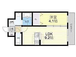 ビバス南茨木 1LDKの間取図画像