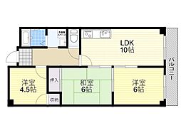 シャトーモンシェール 3LDKの間取図画像