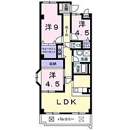 シェリール河崎2 3LDKの間取図画像