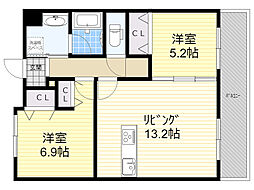 SerenityJIN 2LDKの間取図画像