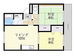 マンションタカヤ2 2LDKの間取図画像