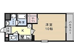 ミリアディたかつき 1Kの間取図画像