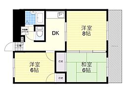 ファミール北野 3DKの間取図画像