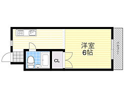 ウエストコート 1Kの間取図画像