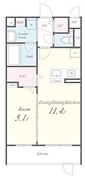 アクアプリータ 1LDKの間取図画像