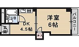 山崎第6マンション 1DKの間取図画像