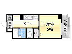 グランパレスレジェンド 1Kの間取図画像