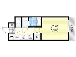 KORE・YIELD千里丘 1Kの間取図画像