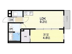 吹田市南正雀1丁目マンション 1LDKの間取図画像
