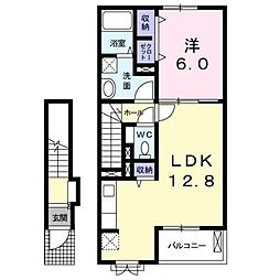 イリーデ摂津 1LDKの間取図画像