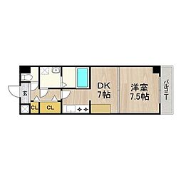 センターポイント吉志部 1DKの間取図画像