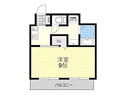 イーズ南春日丘 1Kの間取図画像