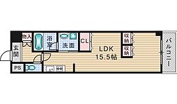 山崎マンション13 1Kの間取図画像