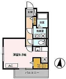 サンフレール水尾 ワンルームの間取図画像