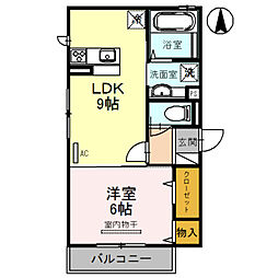 アミティコート茨木 1LDKの間取図画像