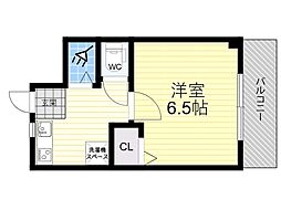 ナンノ第12号館 1Kの間取図画像