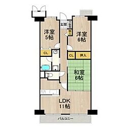 サワン東太田 3LDKの間取図画像
