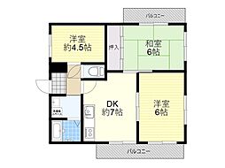 コンプリーション1 3DKの間取図画像