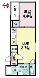 アーク美沢 1LDKの間取図画像