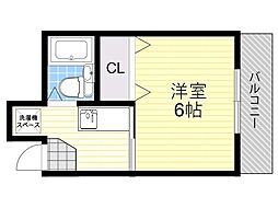 ナンノAsix 1Kの間取図画像
