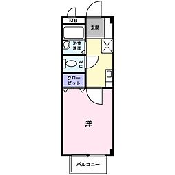 一刻館 1Kの間取図画像