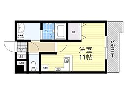 グランエスポワール ワンルームの間取図画像