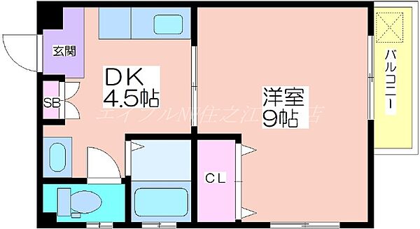 グリーンコート ｜大阪府大阪市住吉区南住吉2丁目(賃貸マンション1DK・3階・27.72㎡)の写真 その2