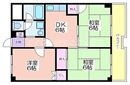 エムテック北島 3階3DKの間取り