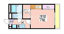 レオパレスFumin 1Kの間取図画像
