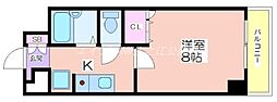 フルーレ住之江 1Kの間取図画像