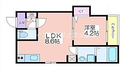 グランディール御崎1 1LDKの間取図画像