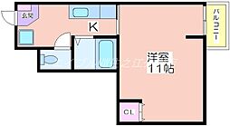 スパークルホシノ 1Kの間取図画像
