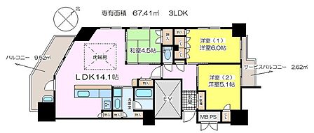 3LDK 間取り