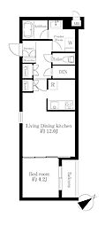 プリンセスライン東長崎 1LDKの間取図画像