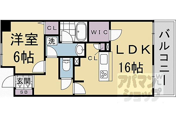 パインフィールド洛東 106｜京都府京都市山科区東野片下リ町(賃貸マンション1LDK・1階・53.73㎡)の写真 その2