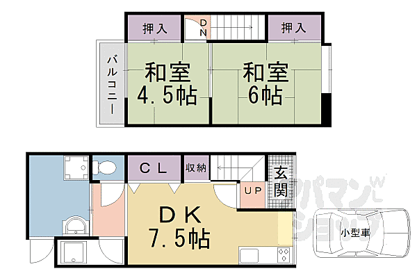 西野左義長町貸家 xx｜京都府京都市山科区西野左義長町(賃貸一戸建2DK・--・48.36㎡)の写真 その2