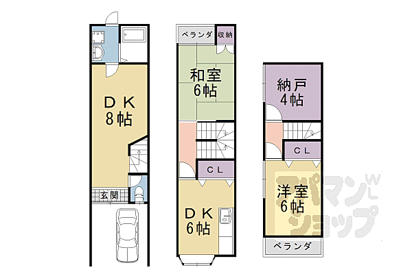 川田菱尾田貸家 ｜京都府京都市山科区川田菱尾田(賃貸一戸建3SDK・--・66.06㎡)の写真 その2