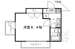 京阪本線 七条駅 徒歩4分の賃貸マンション 3階1Kの間取り