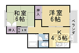 ドゥ・セジュール 2DKの間取図画像