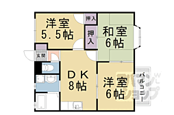 京阪石山坂本線 南滋賀駅 徒歩7分の賃貸アパート 2階3LDKの間取り